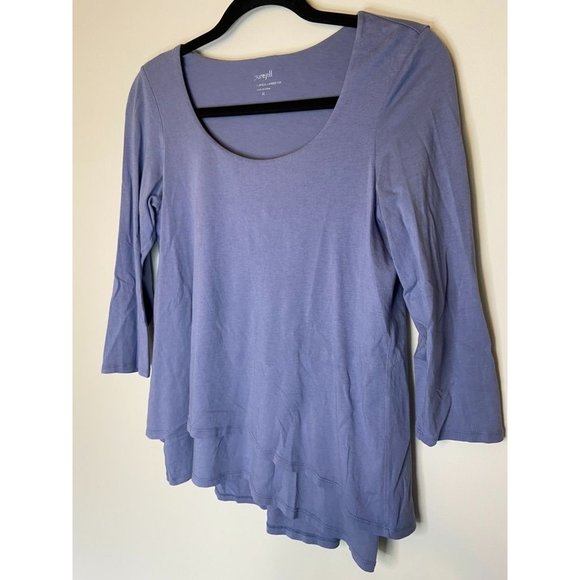 Pure Jill J. Jill women's XS blue 3/4 sleeve elliptical layered tunic top casual - Picture 2 of 5